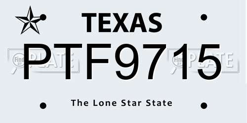 PTF9715 Texas License Plate