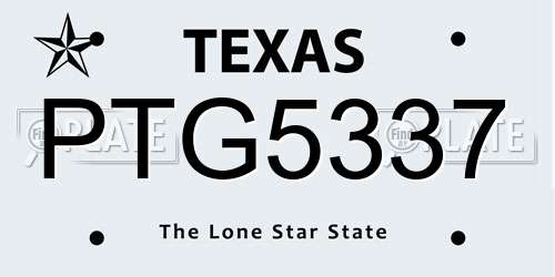 PTG5337 Texas License Plate