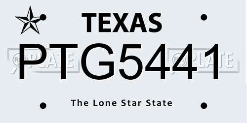 PTG5441 Texas License Plate
