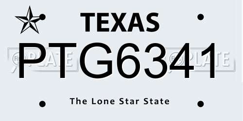 PTG6341 Texas License Plate