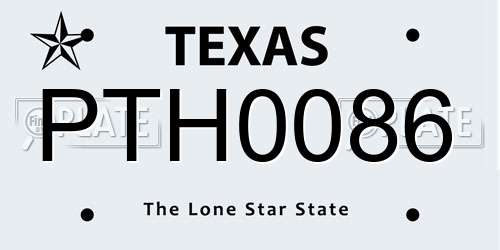 PTH0086 Texas License Plate