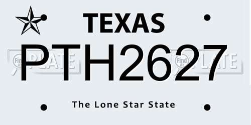 PTH2627 Texas License Plate