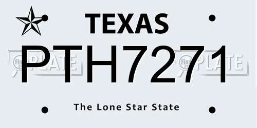 PTH7271 Texas License Plate