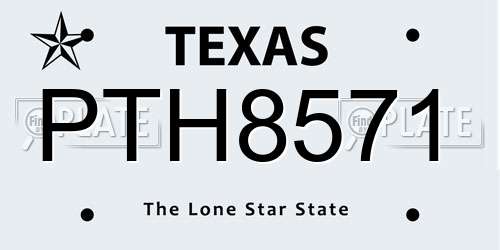 PTH8571 Texas License Plate