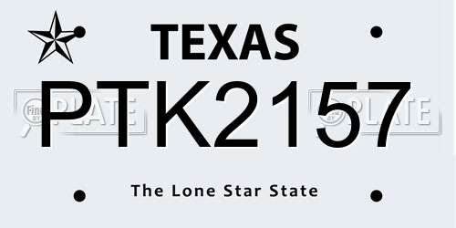 PTK2157 Texas License Plate