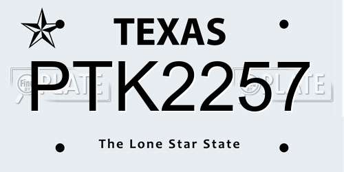 PTK2257 Texas License Plate