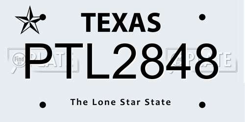 PTL2848 Texas License Plate