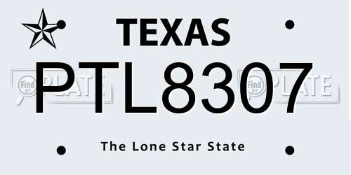 PTL8307 Texas License Plate