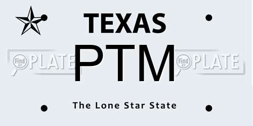 PTM Texas License Plate