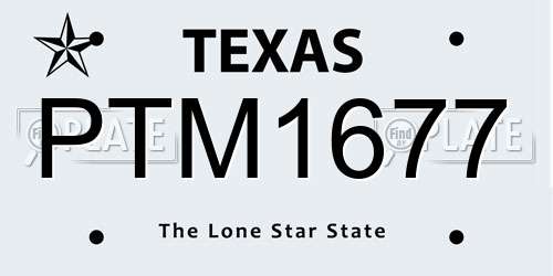 PTM1677 Texas License Plate