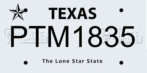 PTM1835 Texas License Plate