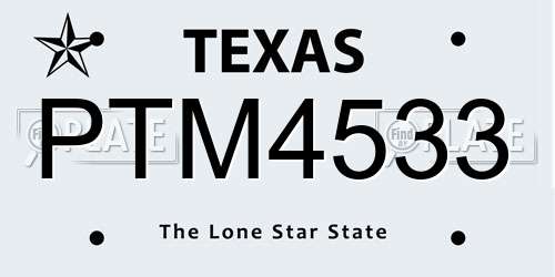 PTM4533 Texas License Plate