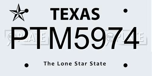 PTM5974 Texas License Plate