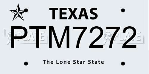PTM7272 Texas License Plate