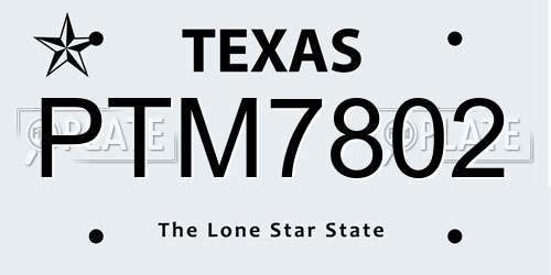 PTM7802 Texas License Plate