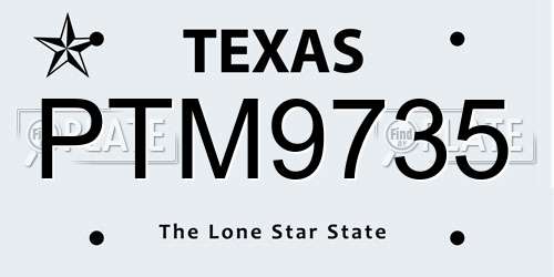 PTM9735 Texas License Plate