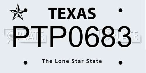 PTP0683 Texas License Plate