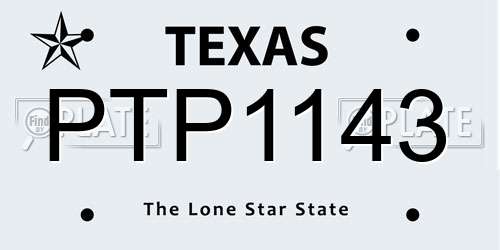 PTP1143 Texas License Plate