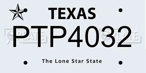 PTP4032 Texas License Plate