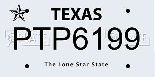 PTP6199 Texas License Plate