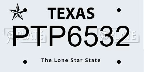 PTP6532 Texas License Plate