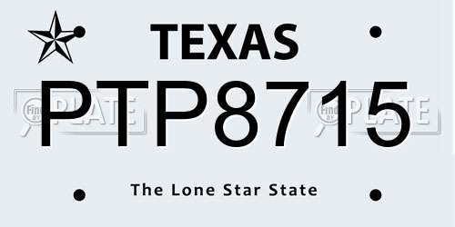 PTP8715 Texas License Plate