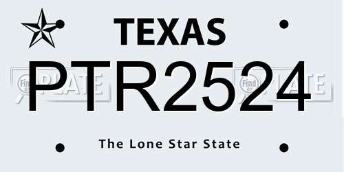 PTR2524 Texas License Plate