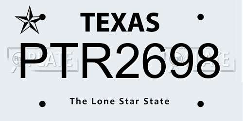 PTR2698 Texas License Plate
