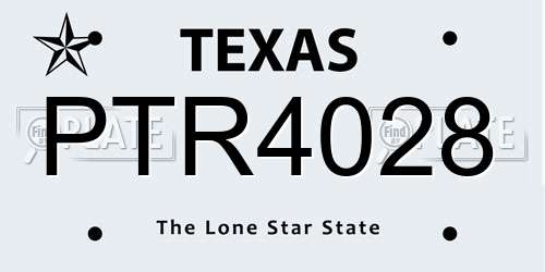 PTR4028 Texas License Plate