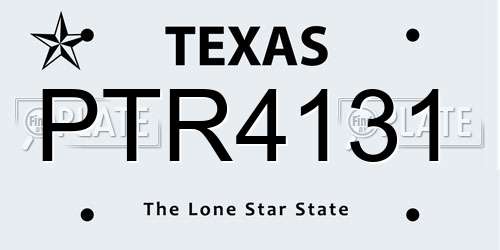 PTR4131 Texas License Plate
