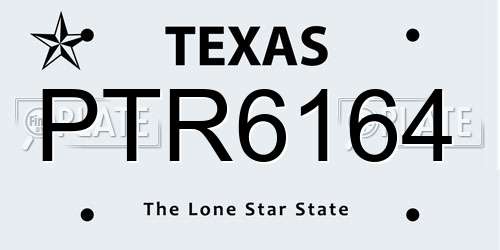 PTR6164 Texas License Plate