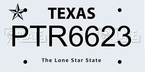 PTR6623 Texas License Plate