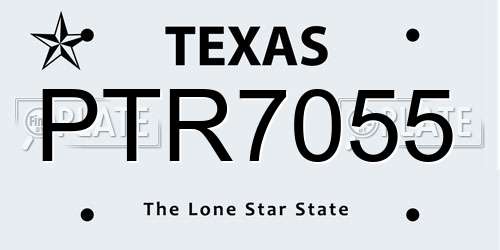 PTR7055 Texas License Plate