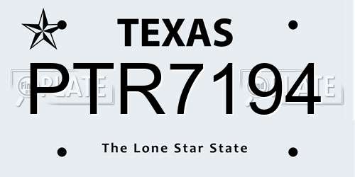 PTR7194 Texas License Plate