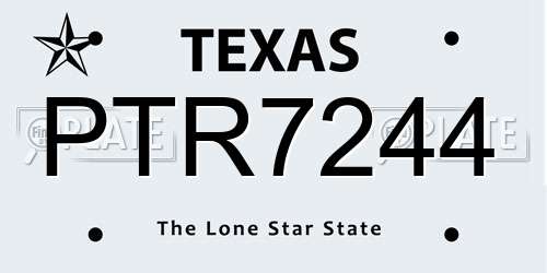 PTR7244 Texas License Plate