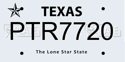 PTR7720 Texas License Plate