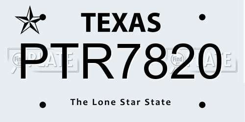 PTR7820 Texas License Plate