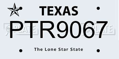 PTR9067 Texas License Plate