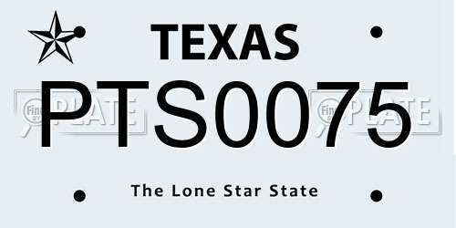 PTS0075 Texas License Plate