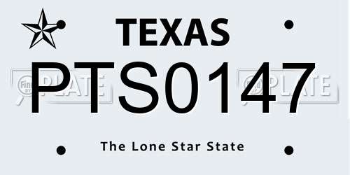 PTS0147 Texas License Plate