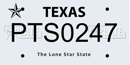 PTS0247 Texas License Plate