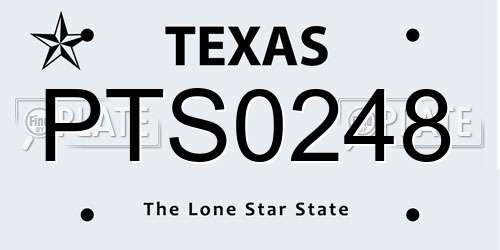 PTS0248 Texas License Plate