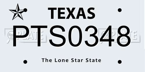 PTS0348 Texas License Plate