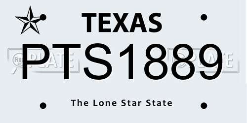 PTS1889 Texas License Plate