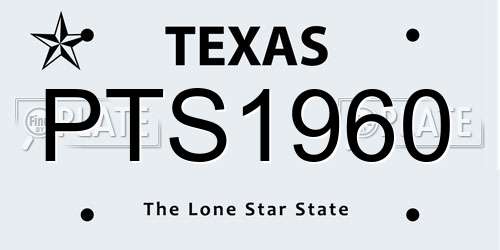 PTS1960 Texas License Plate