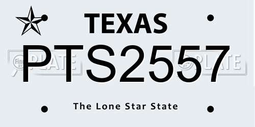 PTS2557 Texas License Plate