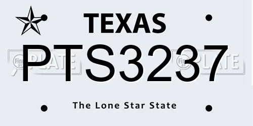 PTS3237 Texas License Plate