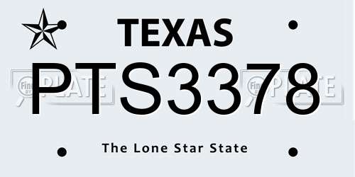 PTS3378 Texas License Plate