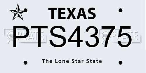 PTS4375 Texas License Plate