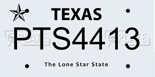 PTS4413 Texas License Plate